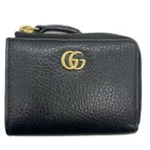 Gucci Compact Wallet Zipper GG Marmont Leather